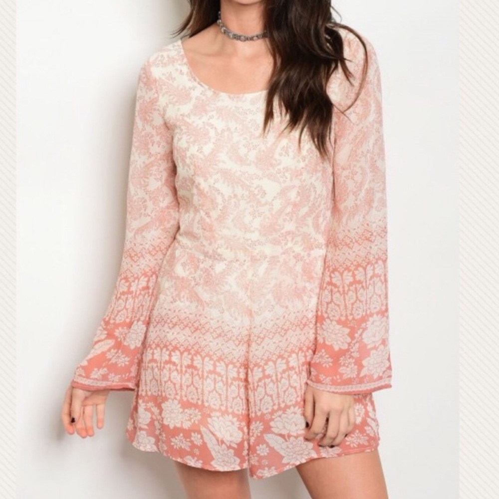 Boho bell sleeve romper